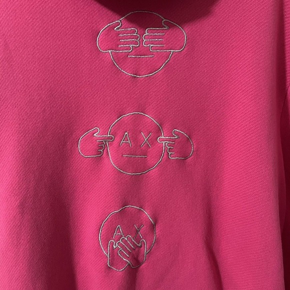 Armani Exchange Women's No Evil Cotton Fleece, Hooded Sweatshirt Size XL - Picture 2 of 9